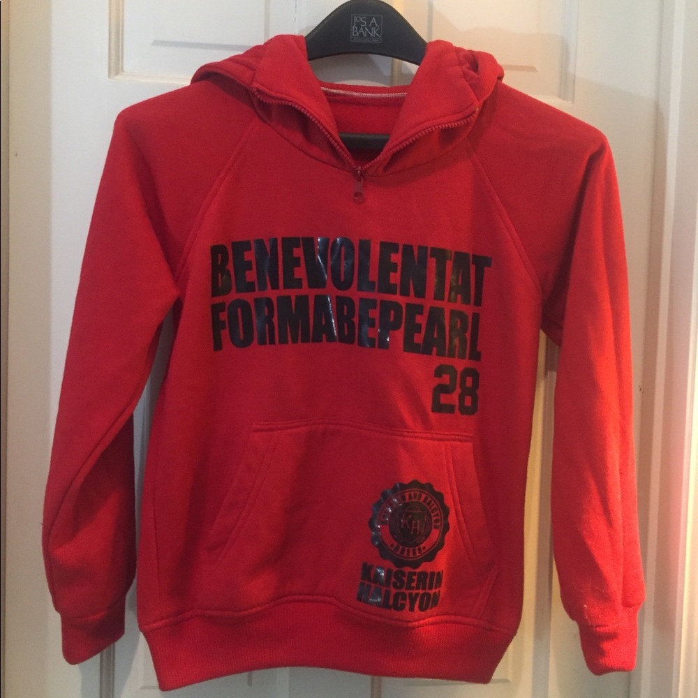 Red Sweatshirt With Hoody